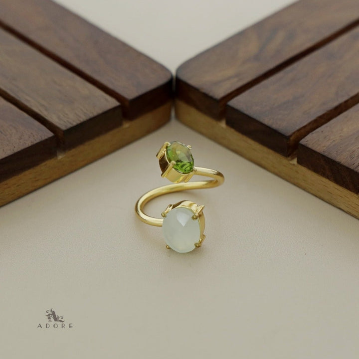 Glossy Dual Size Oval Ring