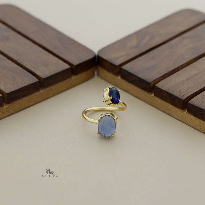 Glossy Dual Size Oval Ring