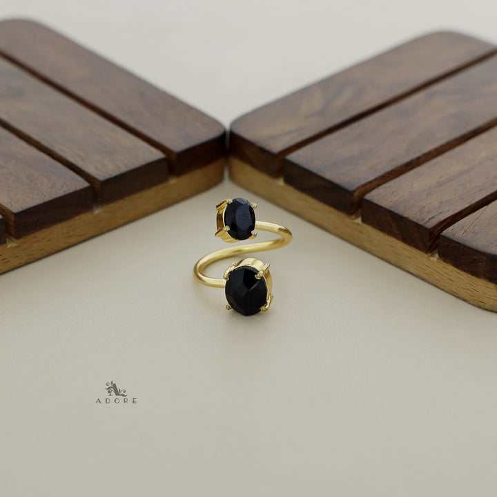 Glossy Dual Size Oval Ring