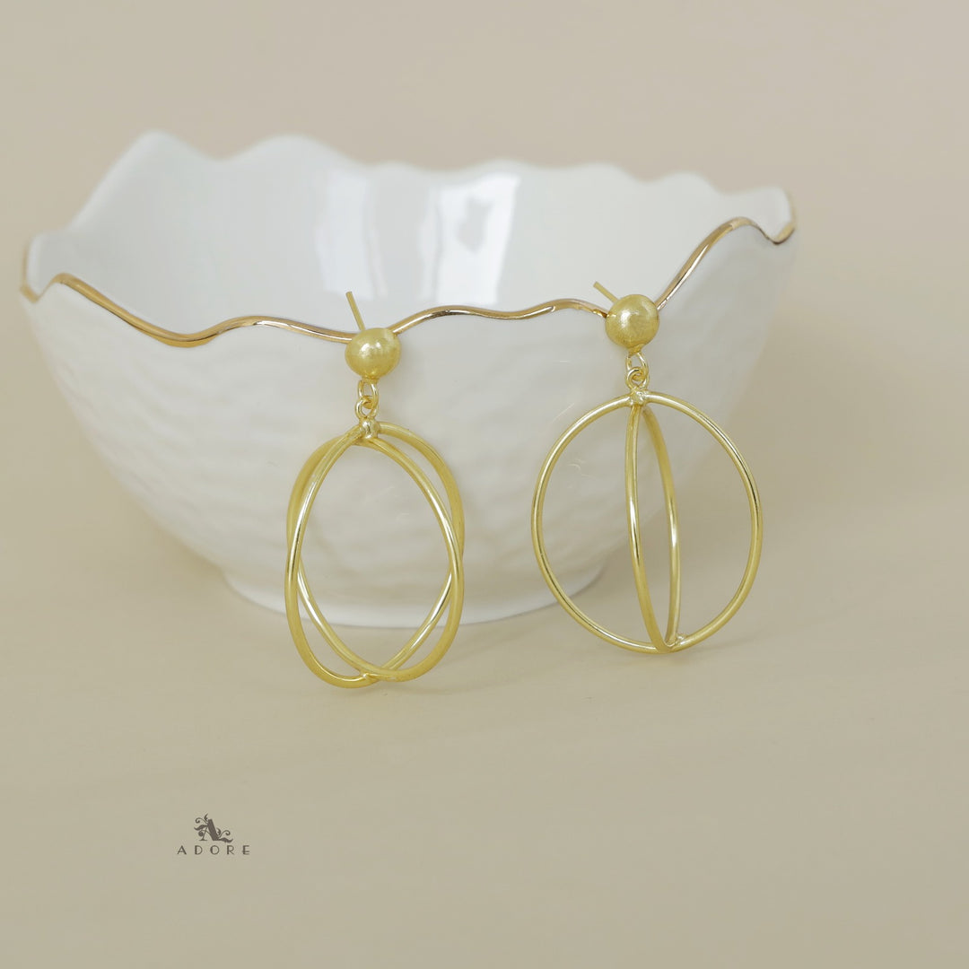 Dual Cross Circle Earring