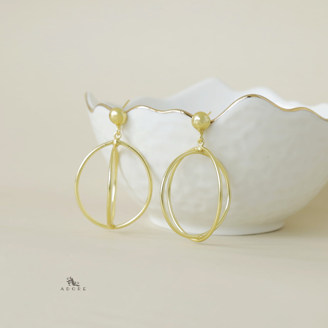 Dual Cross Circle Earring