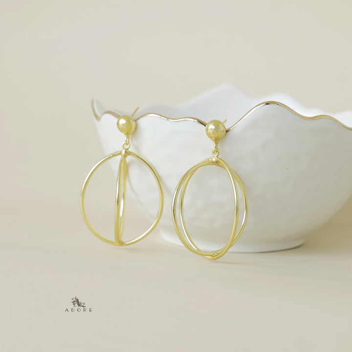 Dual Cross Circle Earring