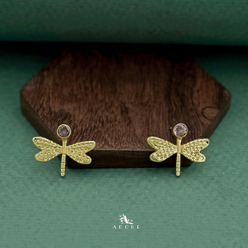 Golden Glossy Butterfly Earring