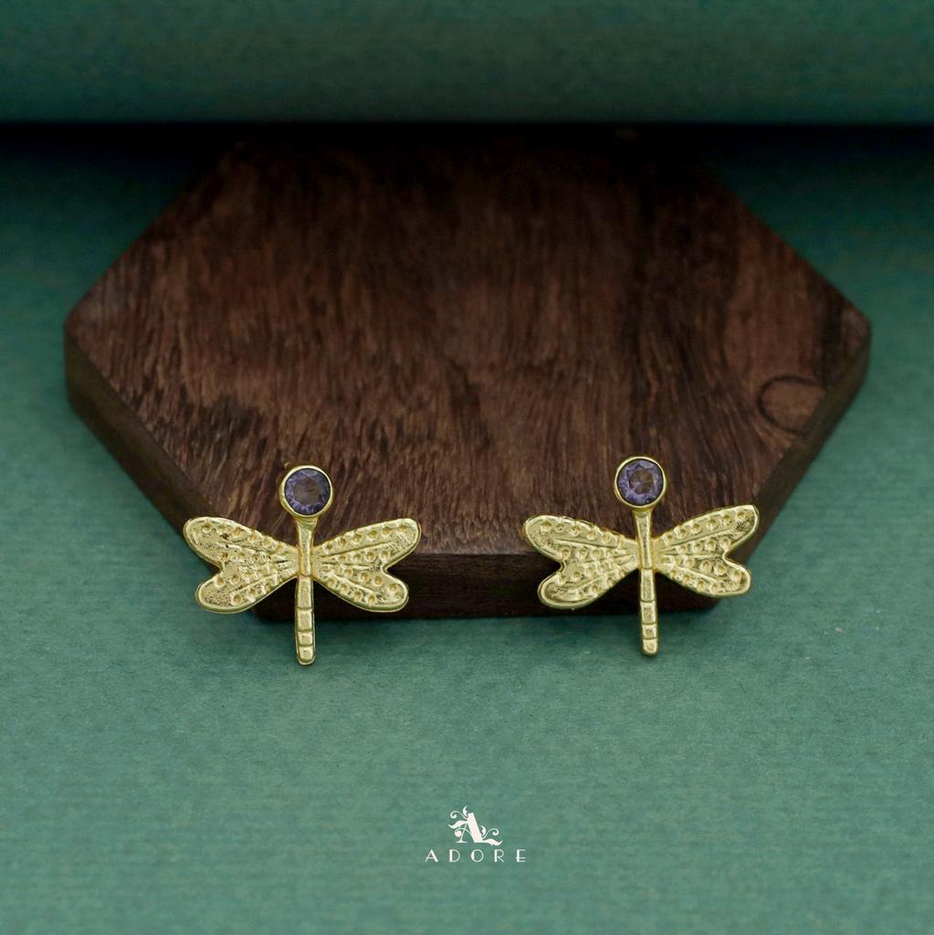 Golden Glossy Butterfly Earring