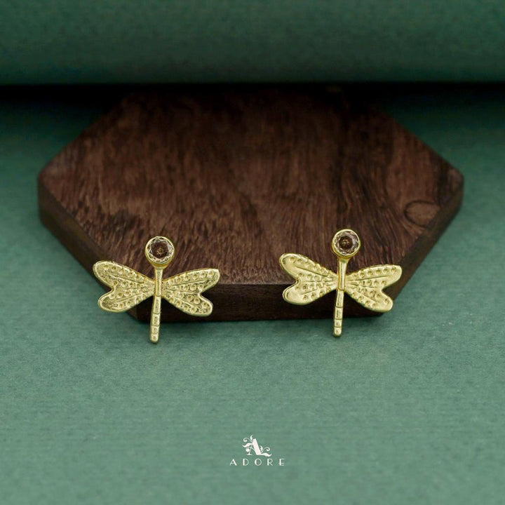 Golden Glossy Butterfly Earring