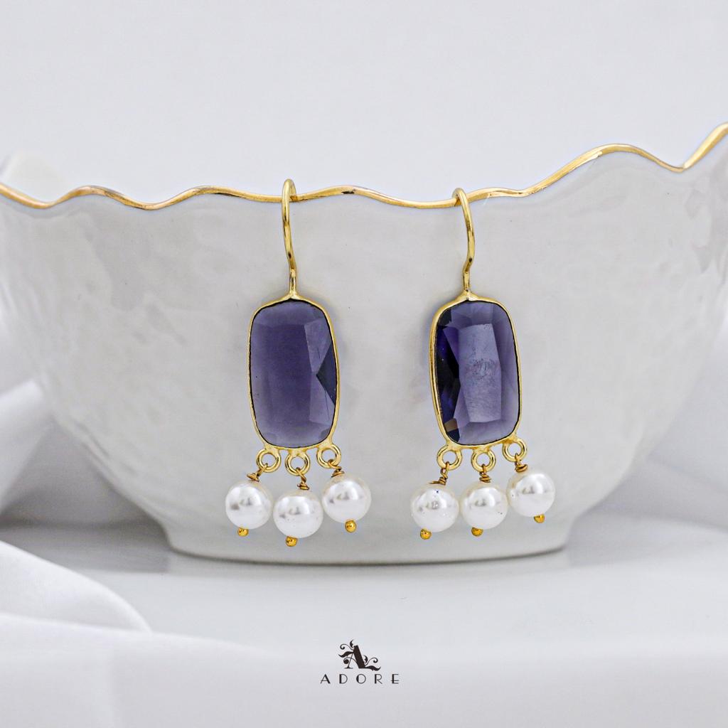 Tri Pearl Glossy Rectangle Drop