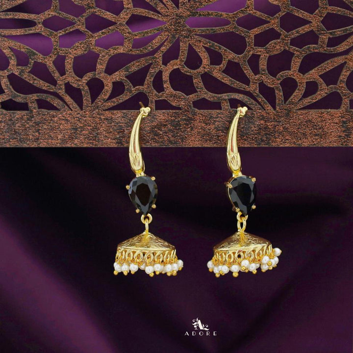 Nadia Glossy Drop Cluster Pearl Jhumka