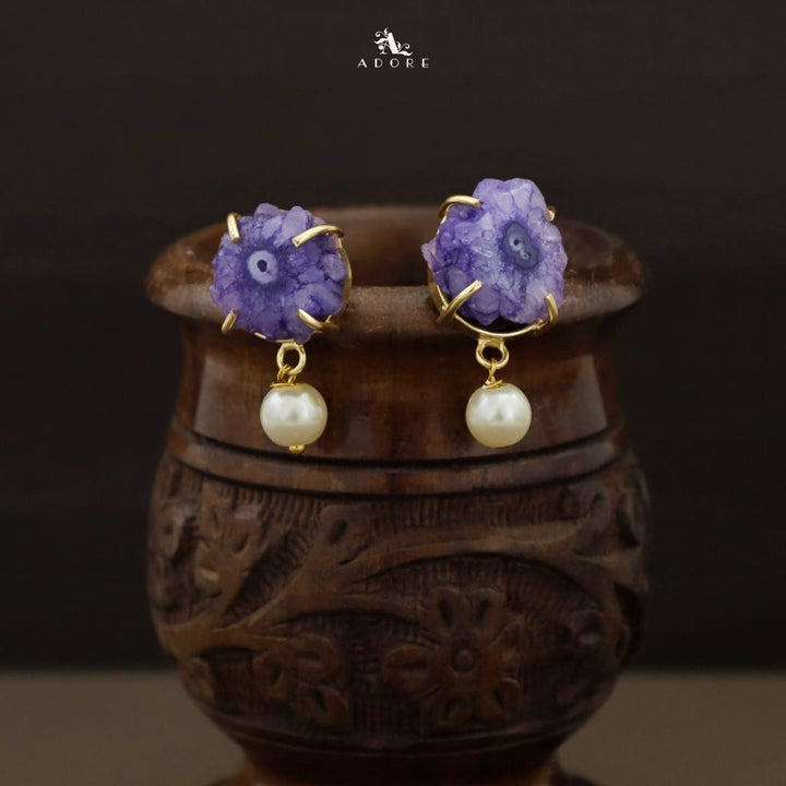 Dyed Solar Agate Claw Pearl Studs