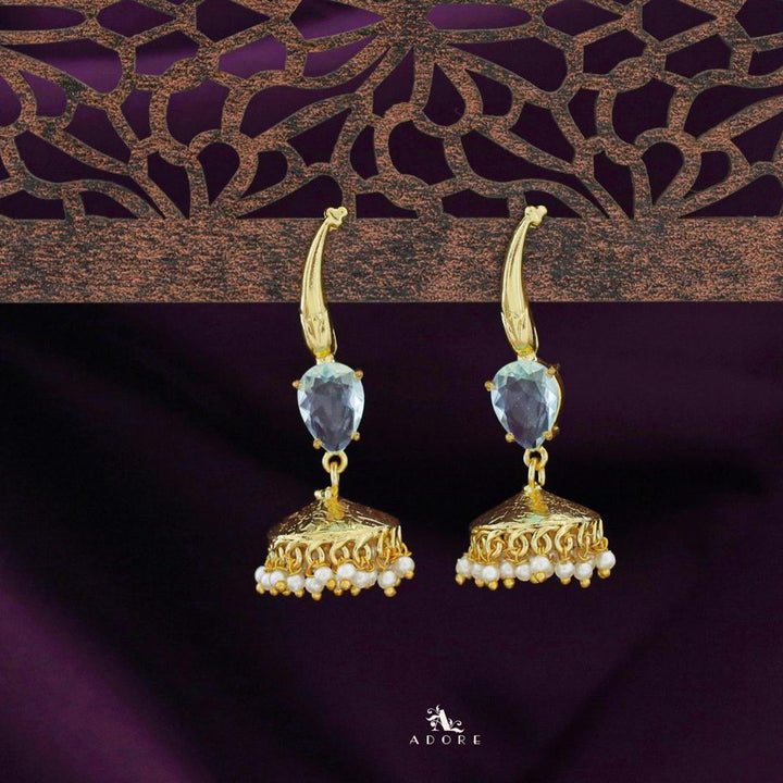 Nadia Glossy Drop Cluster Pearl Jhumka