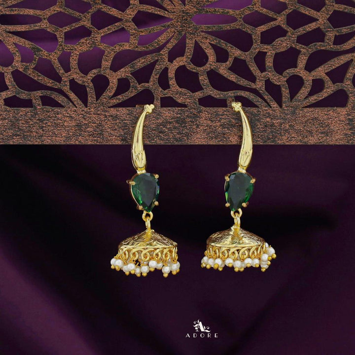 Nadia Glossy Drop Cluster Pearl Jhumka