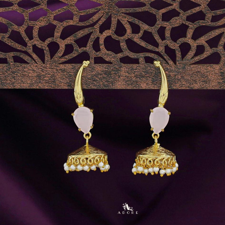 Nadia Glossy Drop Cluster Pearl Jhumka