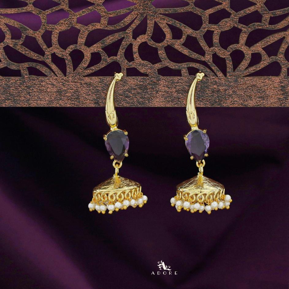 Nadia Glossy Drop Cluster Pearl Jhumka
