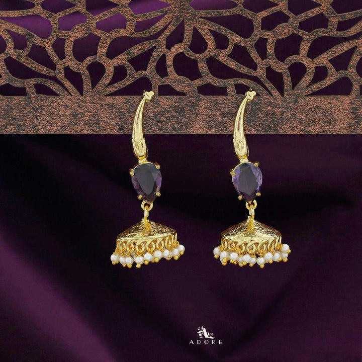 Nadia Glossy Drop Cluster Pearl Jhumka