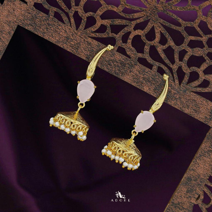 Nadia Glossy Drop Cluster Pearl Jhumka