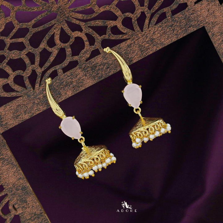 Nadia Glossy Drop Cluster Pearl Jhumka