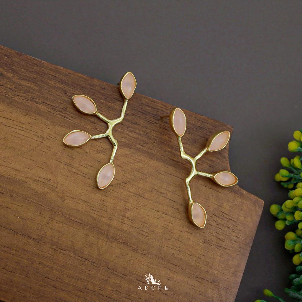 Golden Tetra Glossy Half Flower Earring
