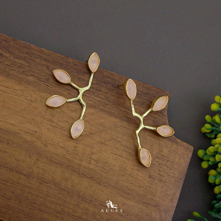 Golden Tetra Glossy Half Flower Earring