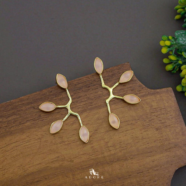 Golden Tetra Glossy Half Flower Earring