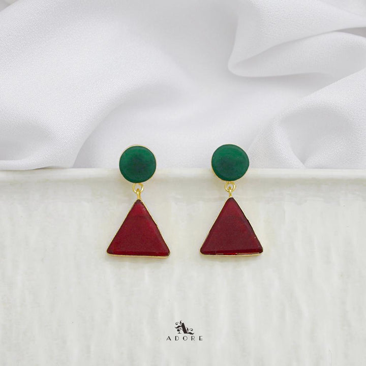 Raw Stone Triangle Earring (Colour Options)
