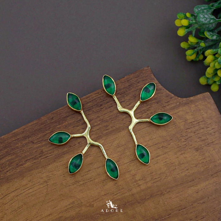 Golden Tetra Glossy Half Flower Earring