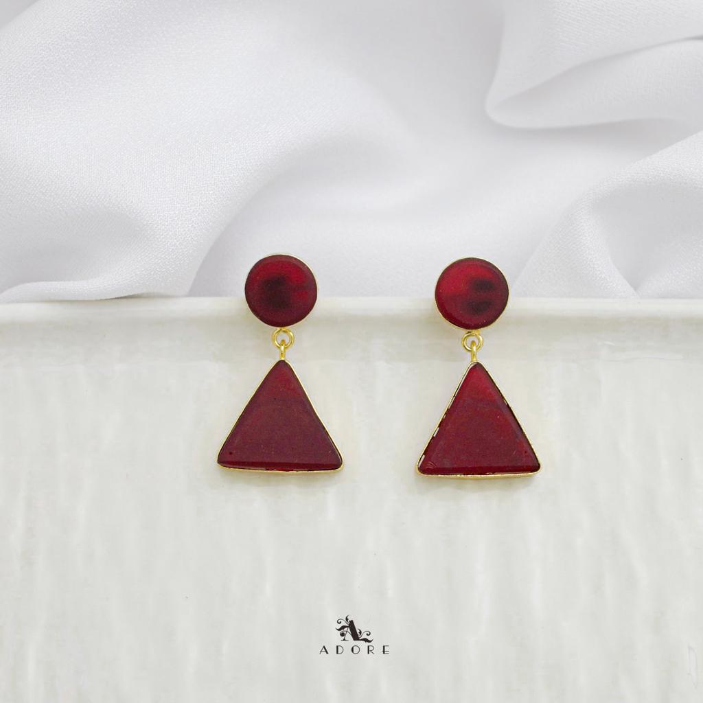 Raw Stone Triangle Earring (Colour Options)