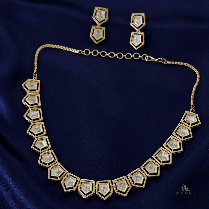 Madhumitha Premium Polki Kundan Neckpiece with Earring