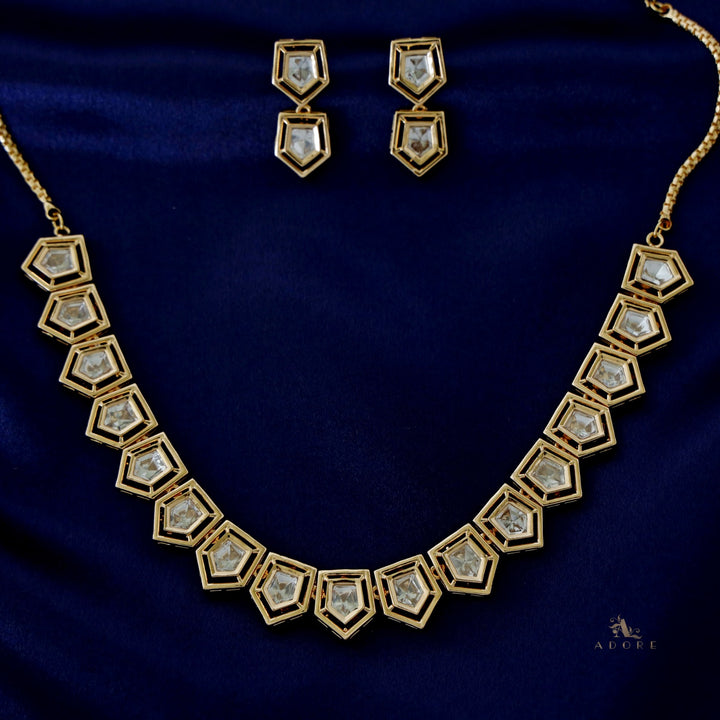 Madhumitha Premium Polki Kundan Neckpiece with Earring