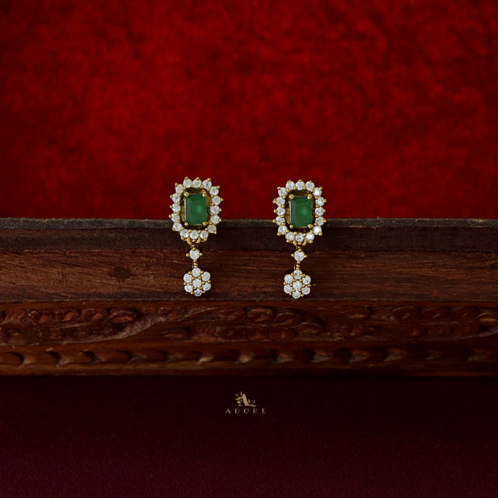 Vidurya Interchangeable Short AD Neckpiece With Earring