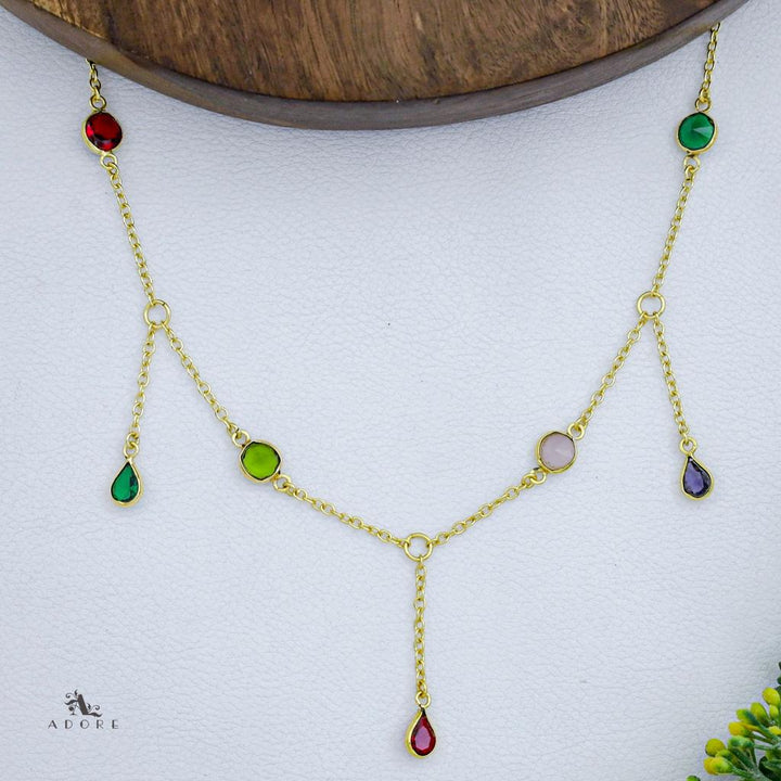 Glossy Drop 7 Stone Neckpiece