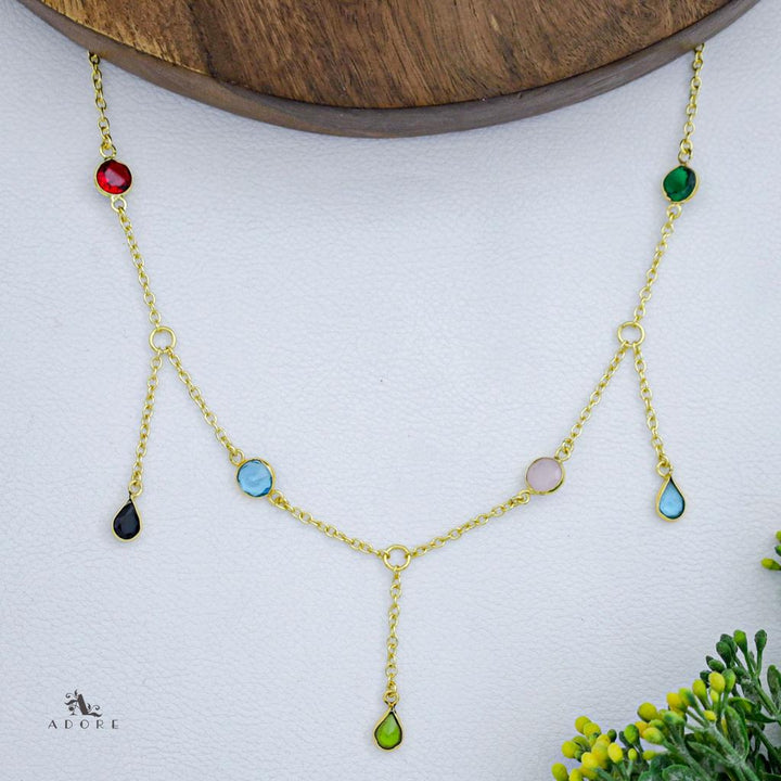 Glossy Drop 7 Stone Neckpiece