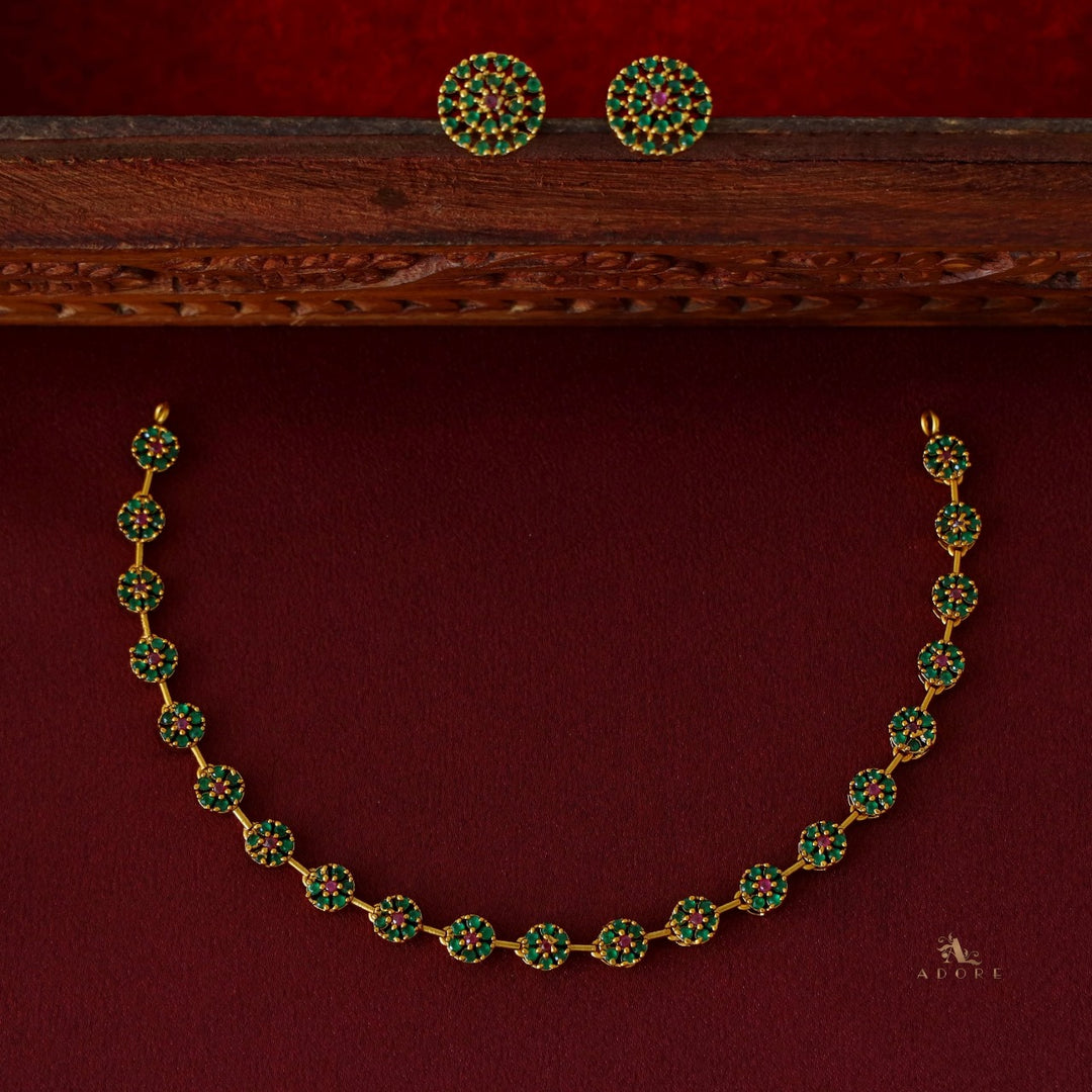 Sayali Flower AD Neckpiece With Stud
