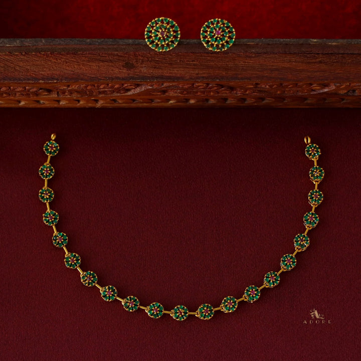 Sayali Flower AD Neckpiece With Stud