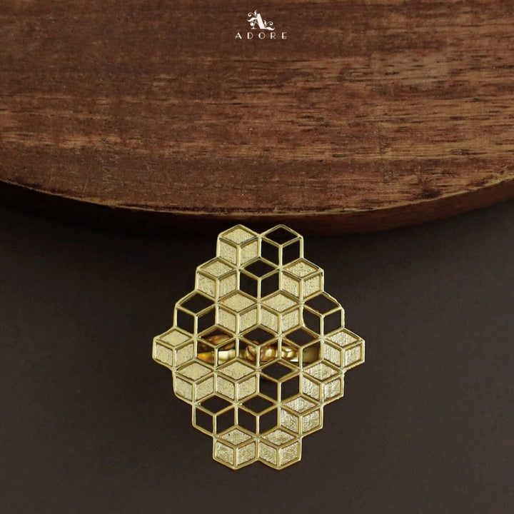 Elysia Golden Honey Comb Ring