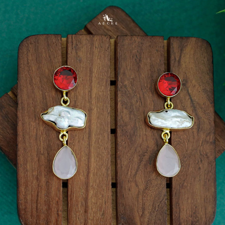 Seren Glossy Round Baroque Dew Drop Earring