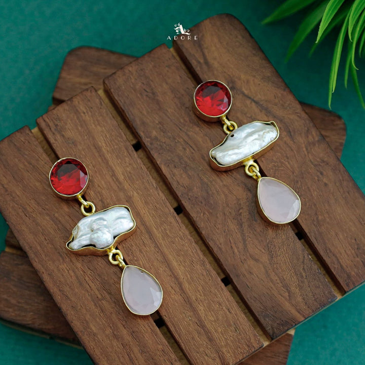 Seren Glossy Round Baroque Dew Drop Earring