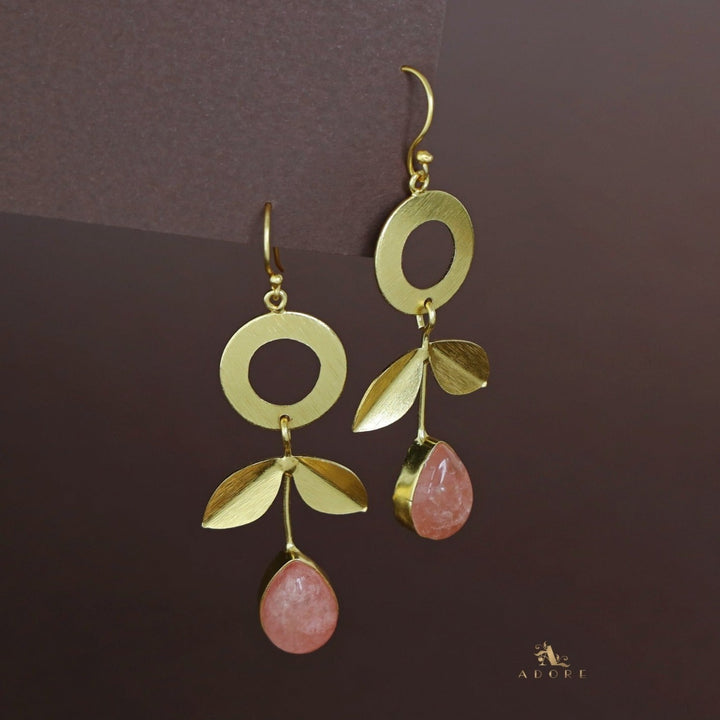 Sylvian Golden Round Two Fold Leafy Drop