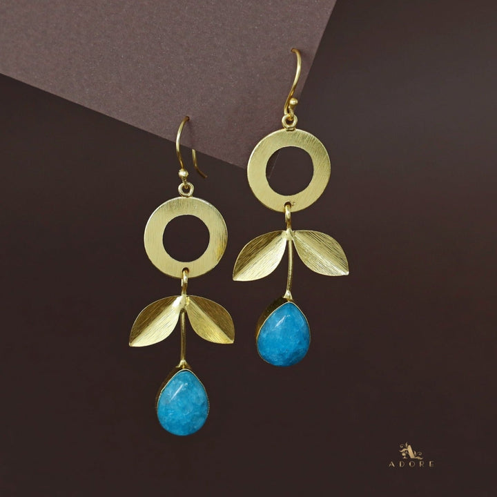 Sylvian Golden Round Two Fold Leafy Drop