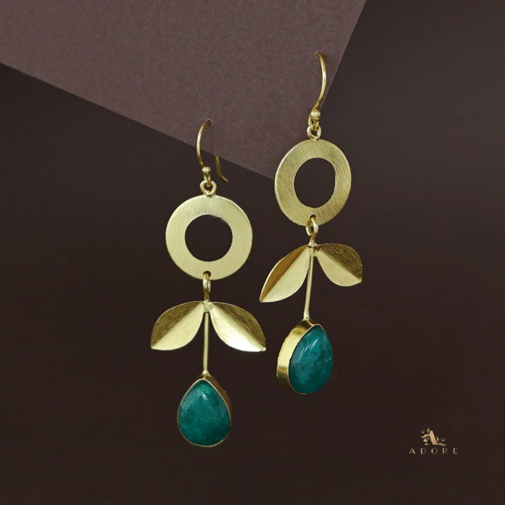 Sylvian Golden Round Two Fold Leafy Drop