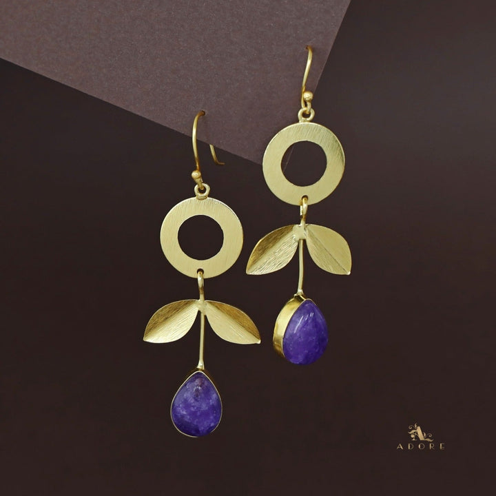 Sylvian Golden Round Two Fold Leafy Drop