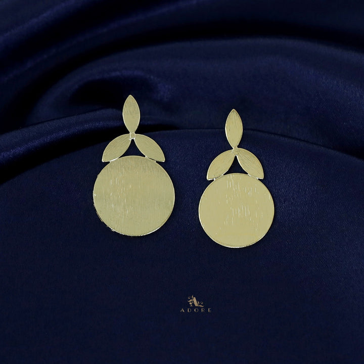 Golden Circle + Flower Earring