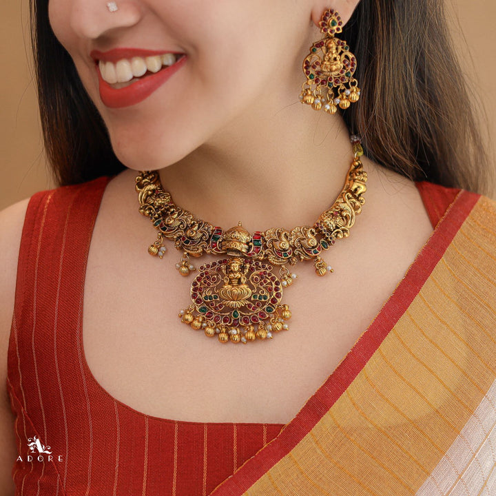 Lakshita Meenakari Devi Neckpiece With Earring