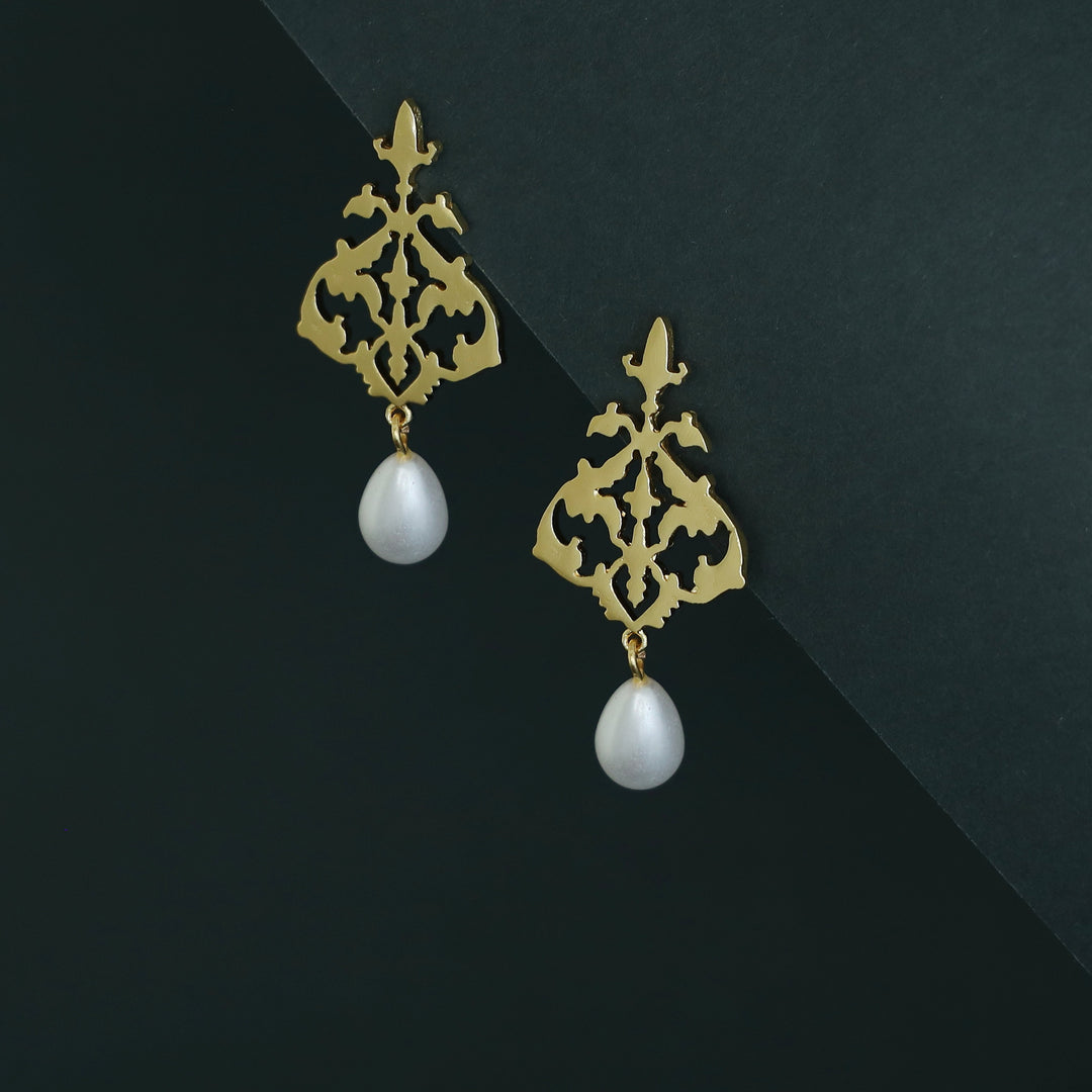 Simone Filigree Pearl Drop Earring
