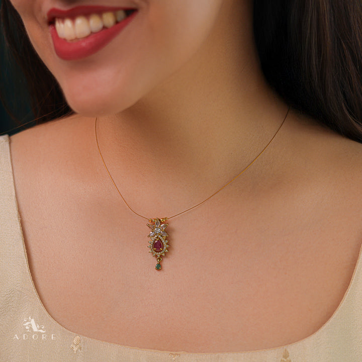 Hritika Floral AD Stone String Neckpiece