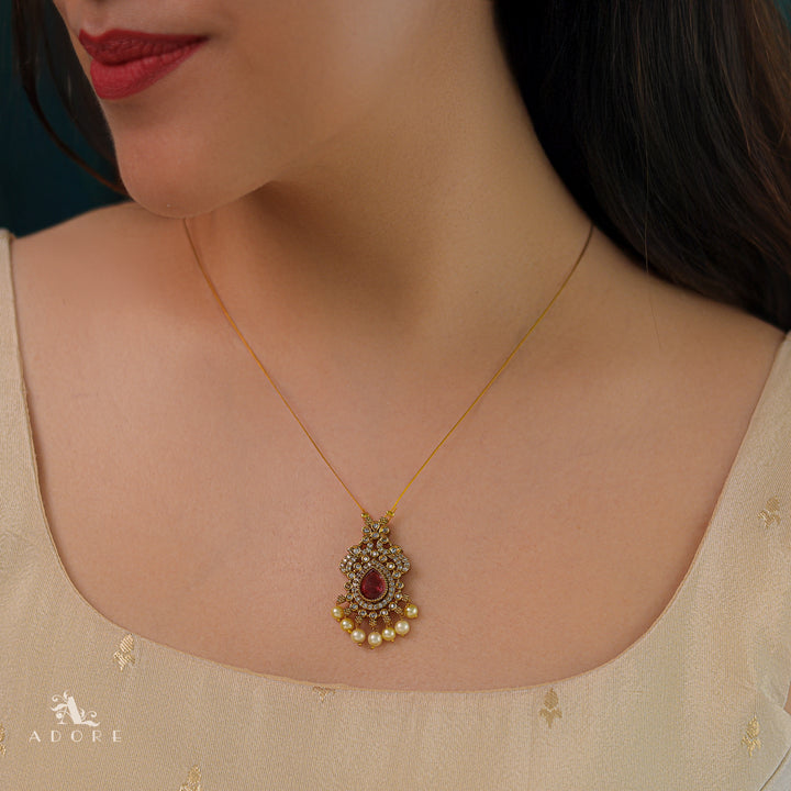 Namrata AD Stone Pearl String Neckpiece