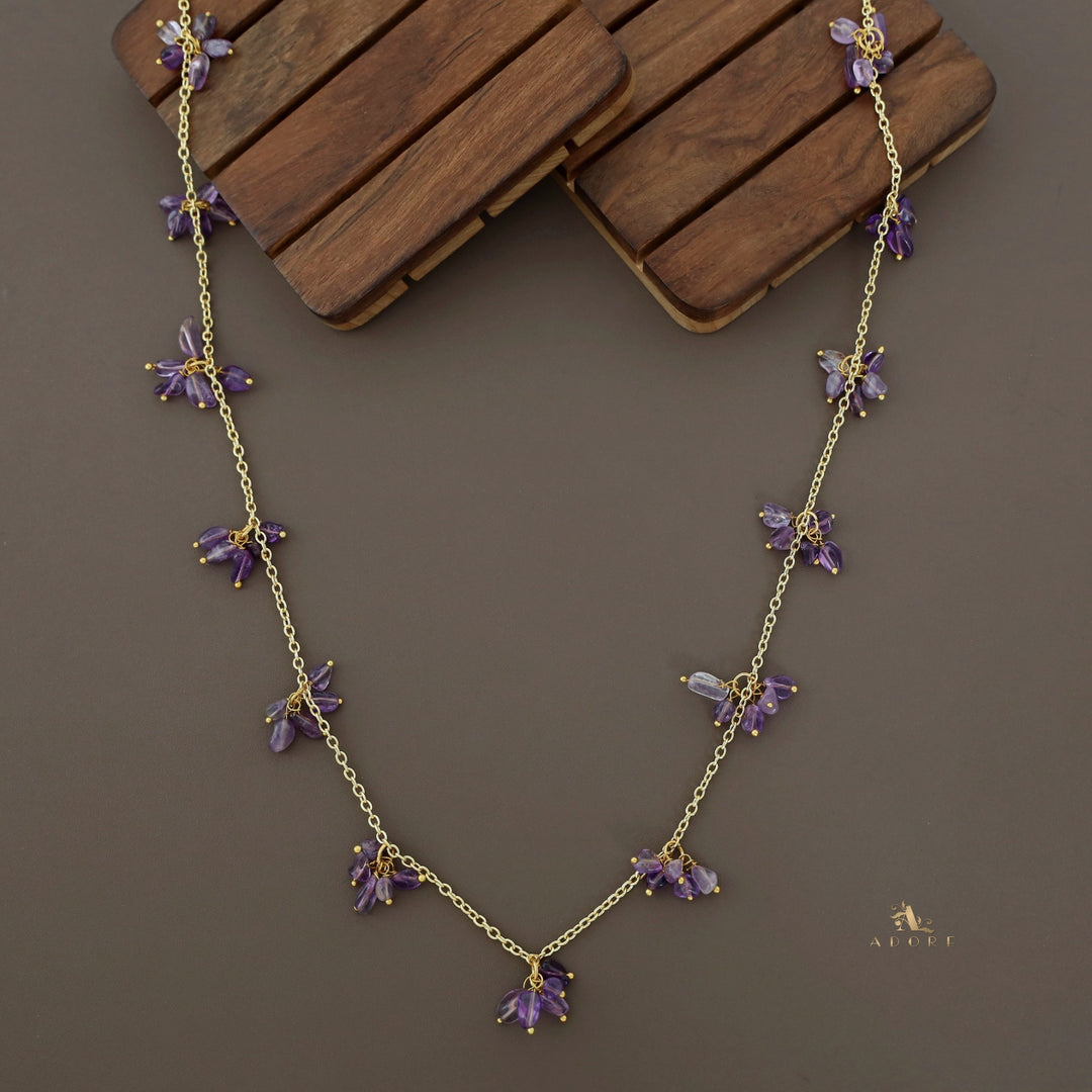 Zoey Golden Raw Stone Neckpiece