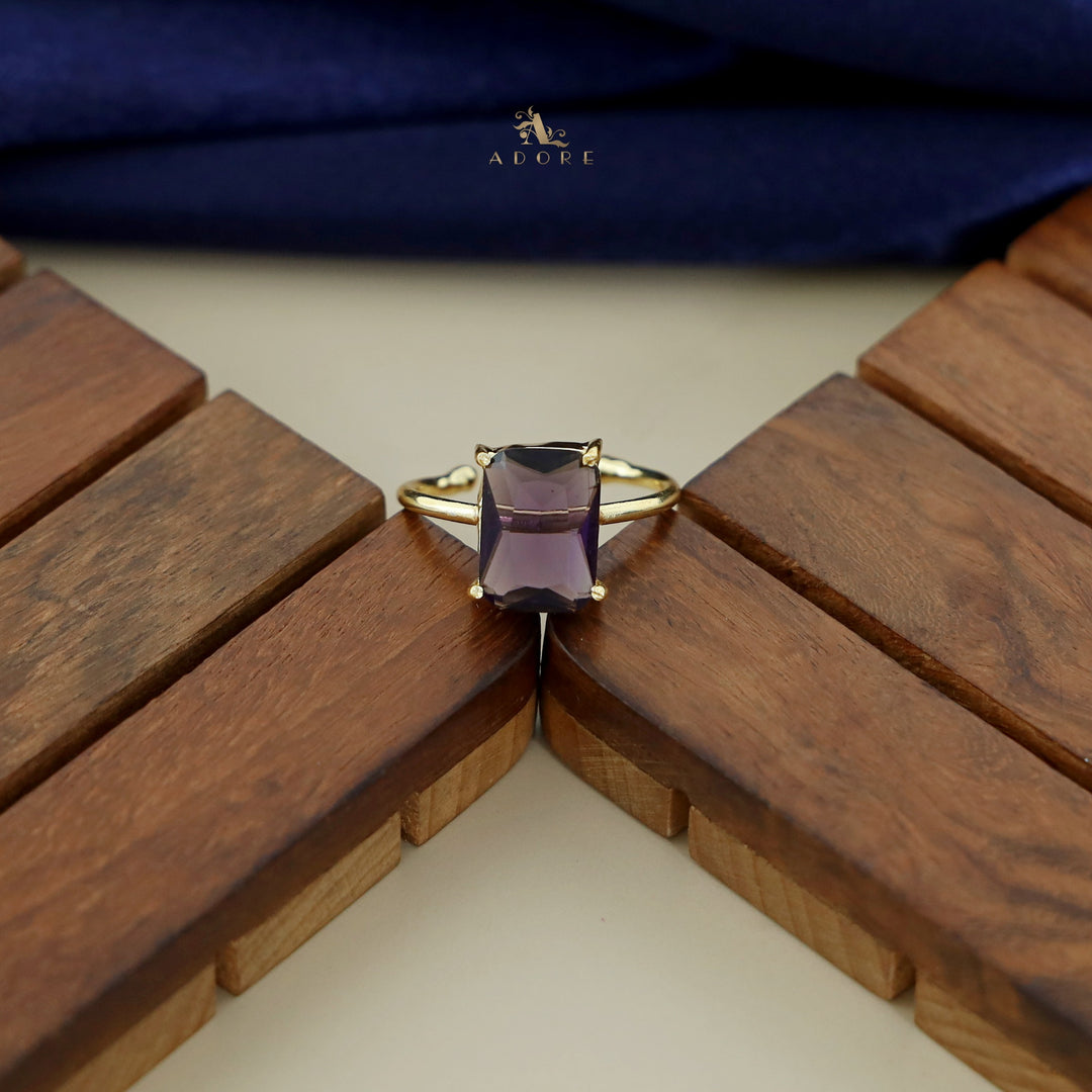 Rinza 4 Claw Glossy Rectangle Ring