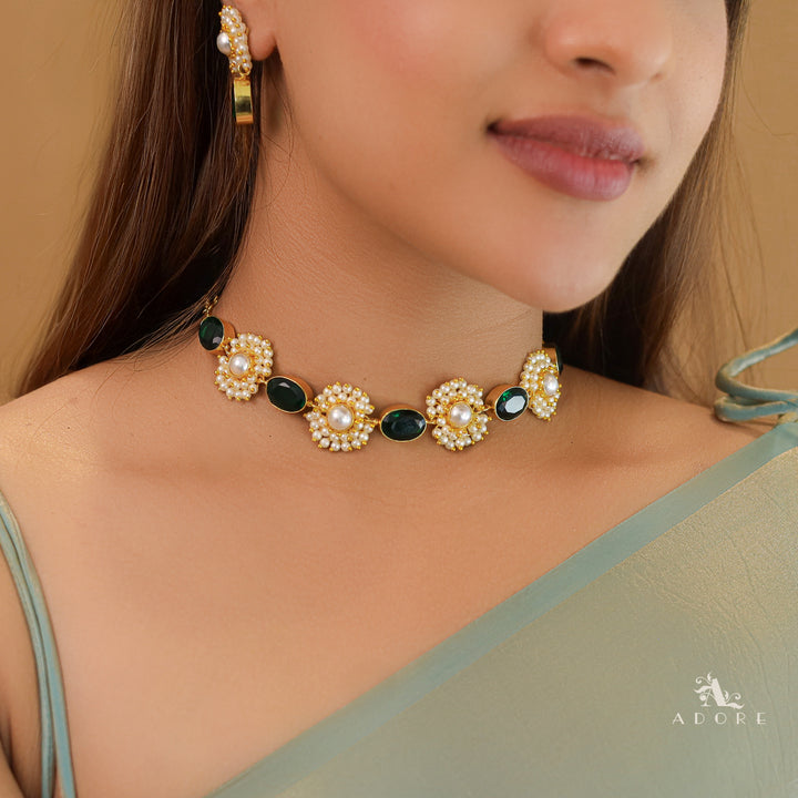 Glossy Bridiya Neckpiece With Earring