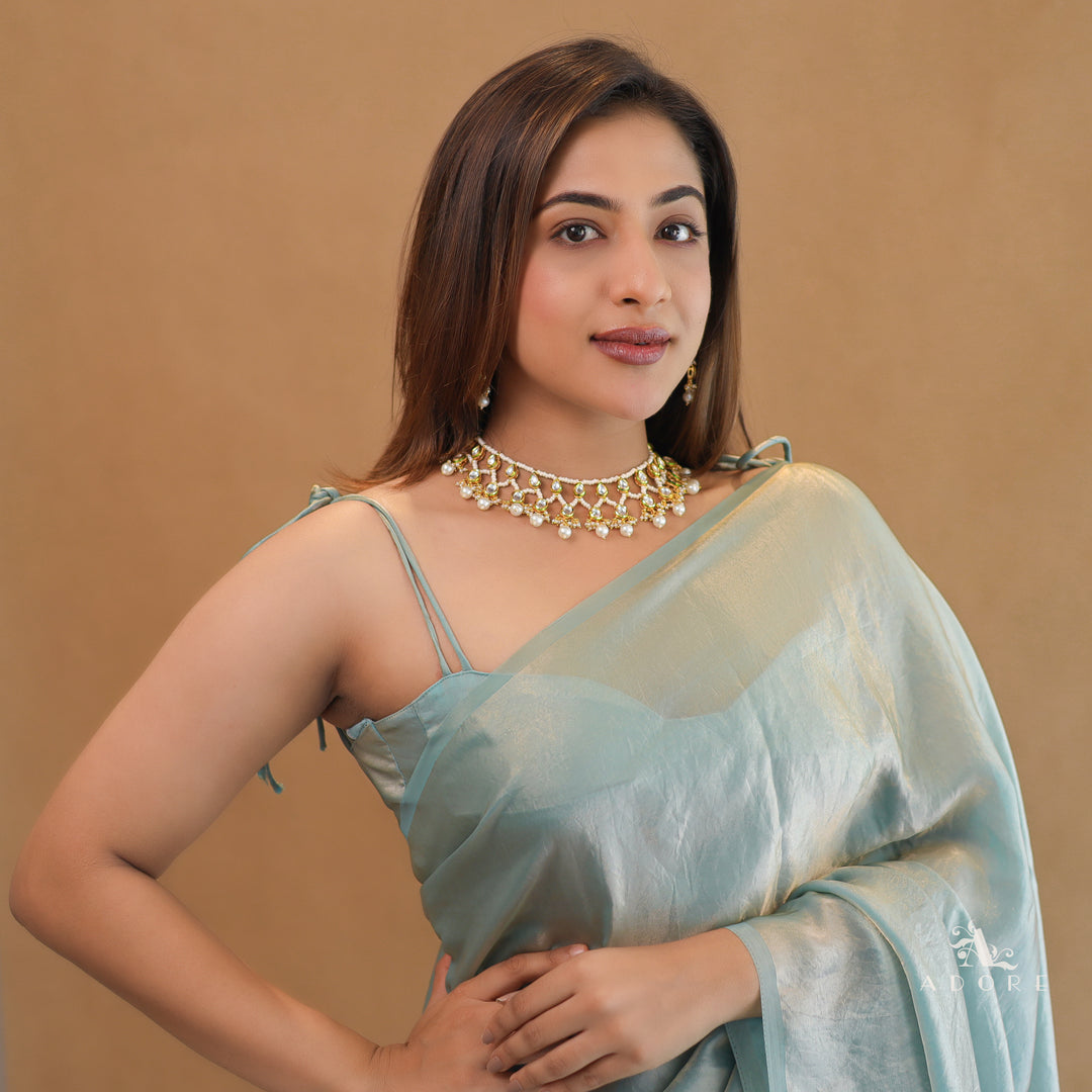 Inaaya Kundan Pearl Neckpiece With Earring