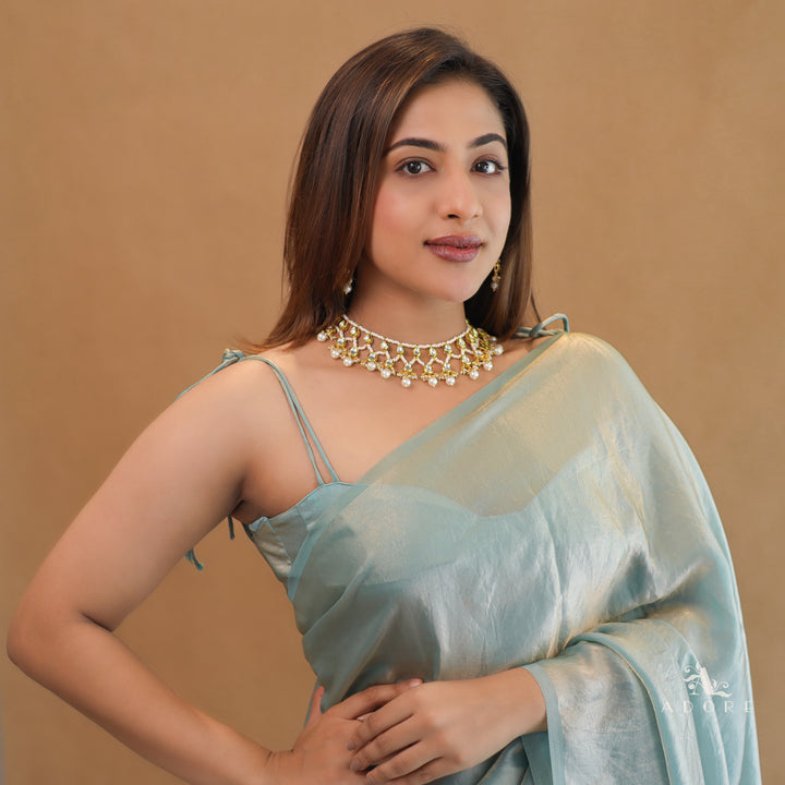 Inaaya Kundan Pearl Neckpiece With Earring