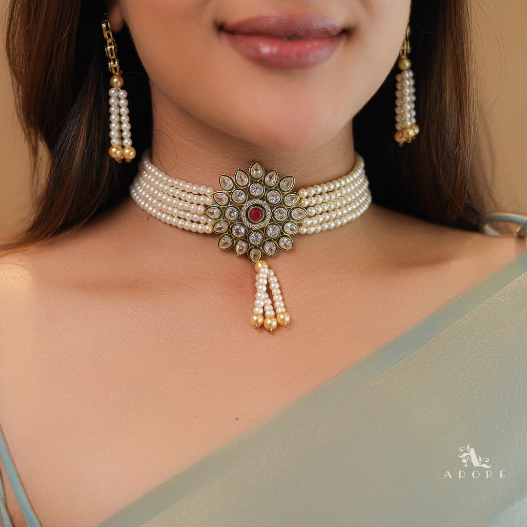 Agasthya Onyx Kundan Choker With Earring